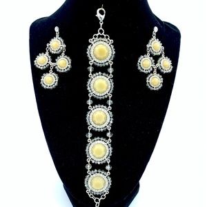 White House Black Market Chandelier Earrings and Braclet
